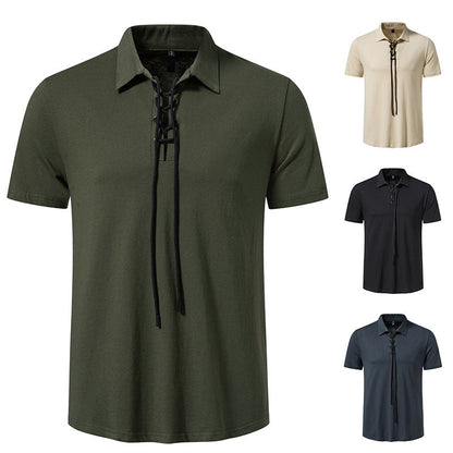 Herren Polo-Shirt Schnürdesign Modern Berlin Style