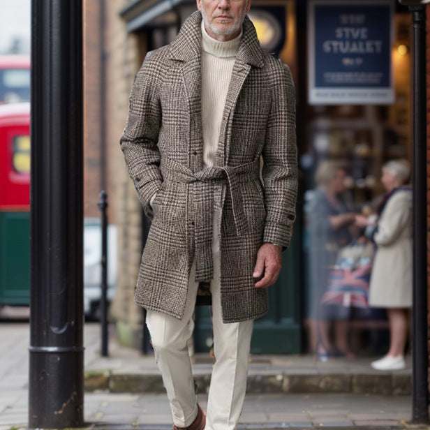 Herren Trenchcoat Modern mit Taschen und Slim Fit