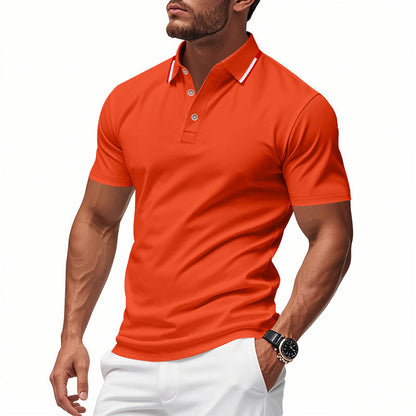 Herren Polo-Shirt Kontrastkragen Modern Slimfit - BerlinGlamour
