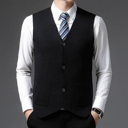 Herren Weste Elegant Schwarze Anzugs-Weste
