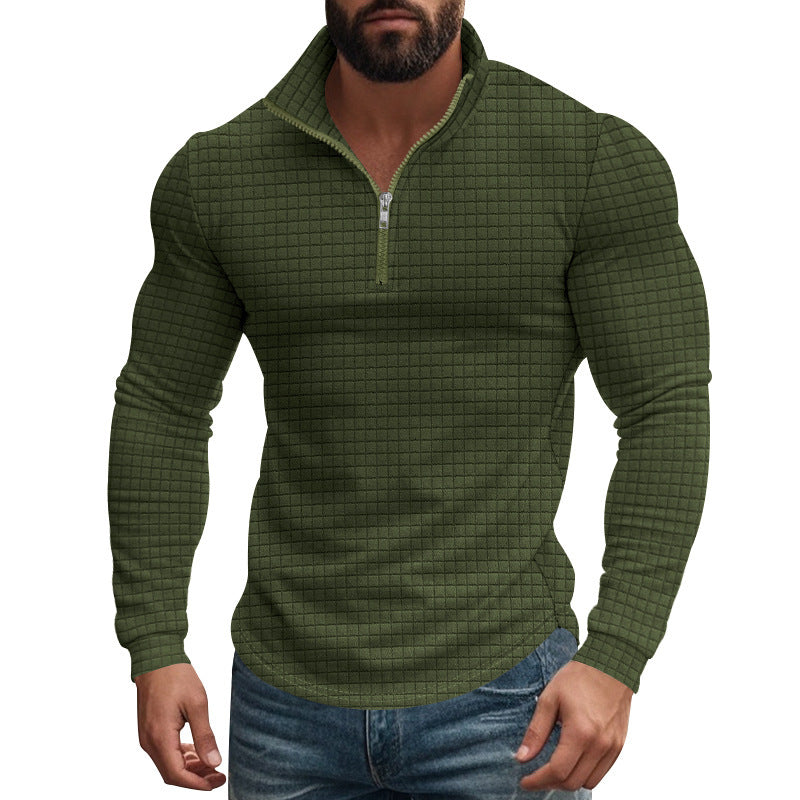 Herren Pullover Strukturiert Halbzipper Modern