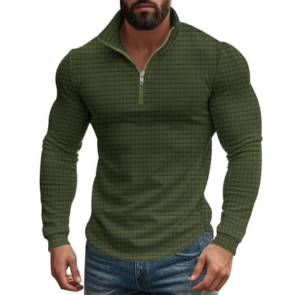 Herren Pullover Strukturiert Halbzipper Modern