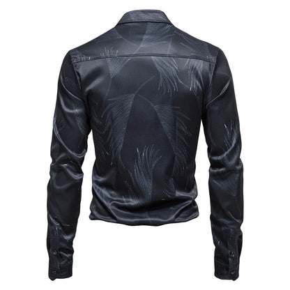 Herren Hemd Elegant Modern Muster Glanz