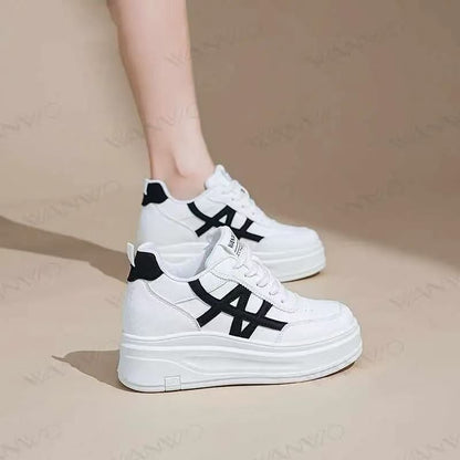 Damen Sneaker Hoch Plattform atmungsaktiv Stoßdämpfer