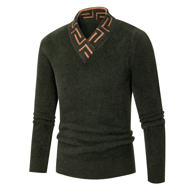 Herren Pullover Modern Stehkragen Strukturiert Trendig