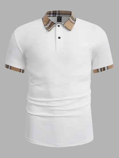 Herren Poloshirt Kariert Modern Sportlich Elegant