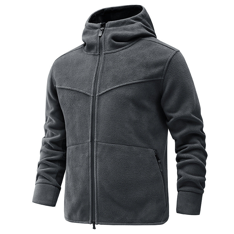 Herren Fleecejacke Warm mit Taschen und Verstellbare Kapuze - BerlinGlamour
