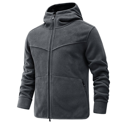 Herren Fleecejacke Warm mit Taschen und Verstellbare Kapuze - BerlinGlamour