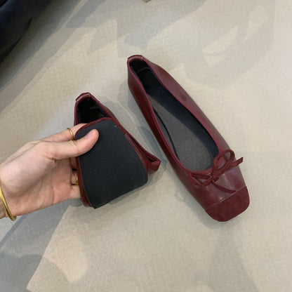 Frauen Ballerinas Glänzend Schleife Elegant Damenschuhe