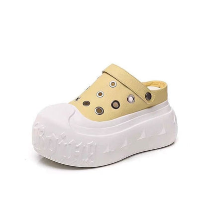 Damen Clogs Plateau Schuhe mit Gummisohle Trendy