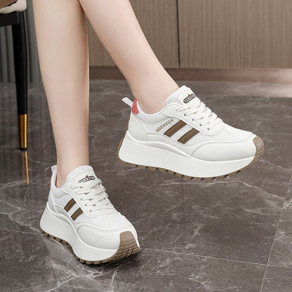 Damen Plateau Sneaker Hoch mit Weicher Laufsohle Stilvoll