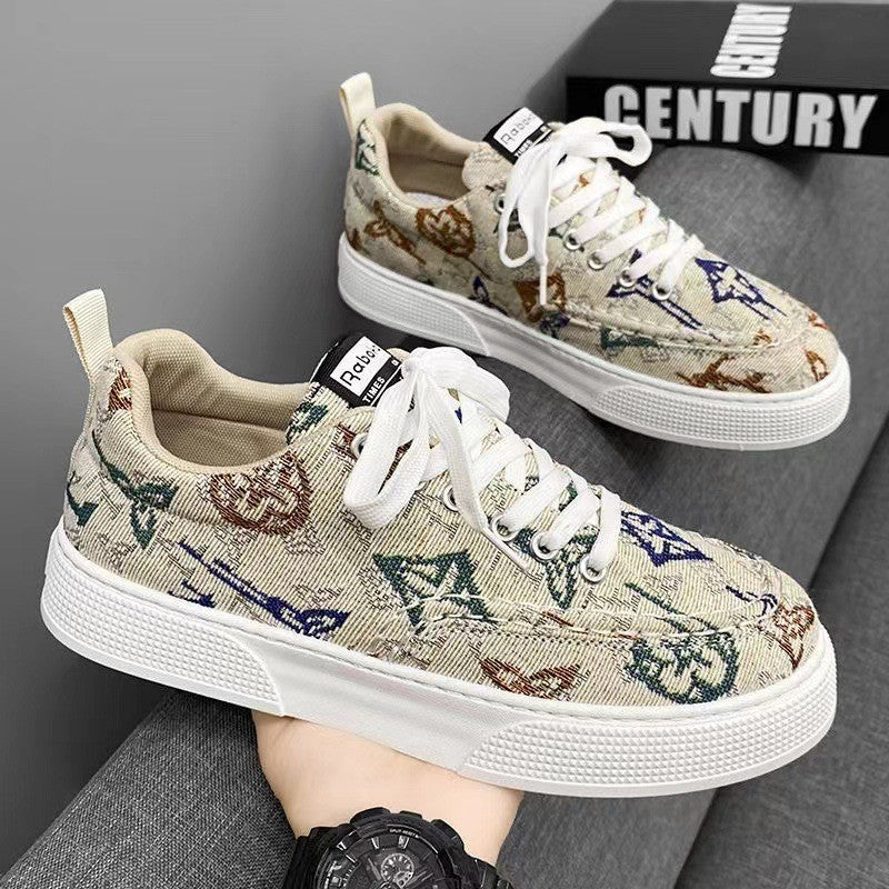 Damen Sneaker Trendy Einzigartiges Druckdesign Schwarz Weiße Mode
