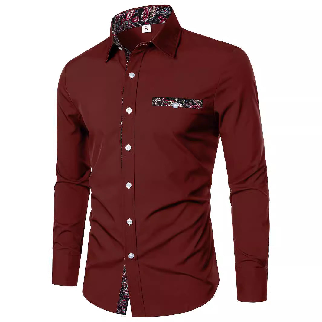 Herren Hemd Langarm Paisley Muster Modern Berlin - BerlinGlamour