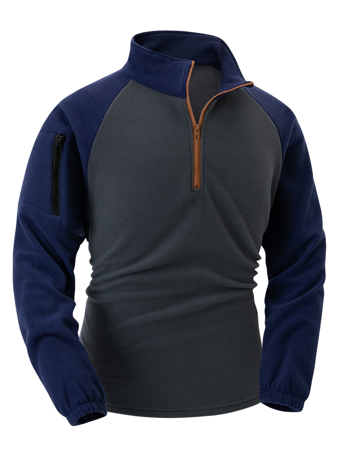 Herren Fleece Pullover Praktisch Mit Taschen Reißverschluss