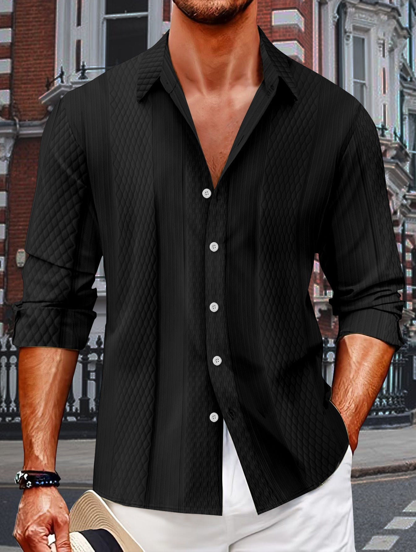 Herren Hemd Slim Fit Leicht Modern