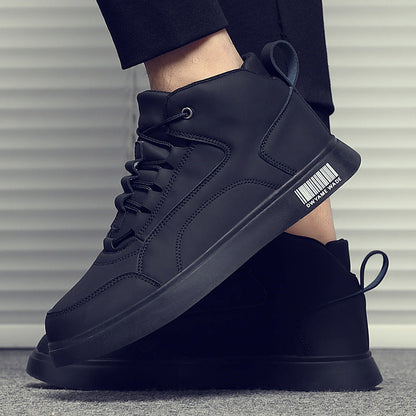 Sportliche Damen Sneaker High-Top mit verstärkter Sohle Schwarz