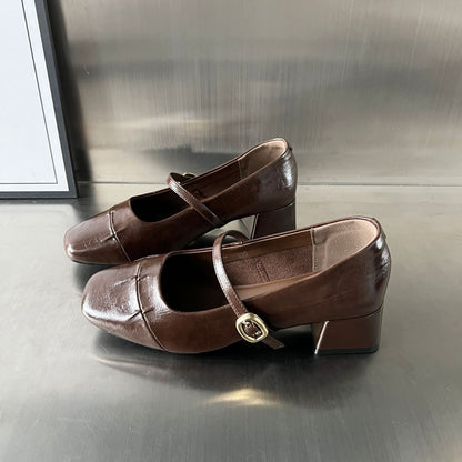 Elegante Damen Ballerinas Schuhe mit Riemen aus Leder