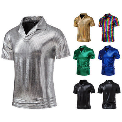 Herren Hemd Kurzarm Modern Glänzend Berlin Style