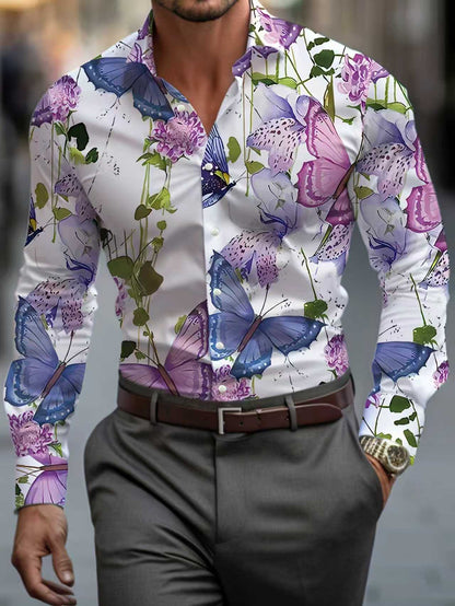 Herren Hemd Flora Muster Elegant Berlin