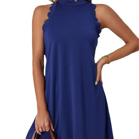 Damenkleid Ärmellos Fließend Mit V-Ausschnitt Sommerkleid