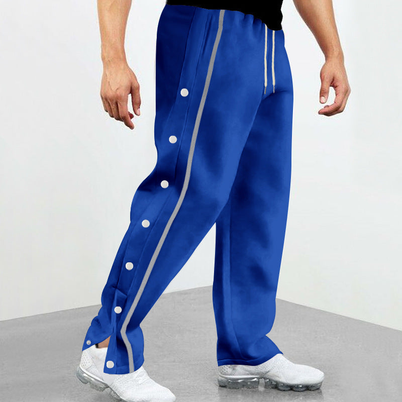 Herren Freizeithose Sportlich mit Druckknöpfen Schwarz
