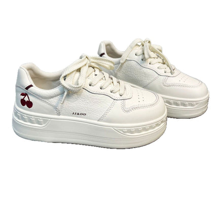 Damen Sneaker Plateau Schuhe Mode Kirsch Design