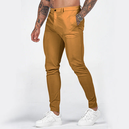 Herren Slim-Fit Chino Hose Elastisch Mit Taschen