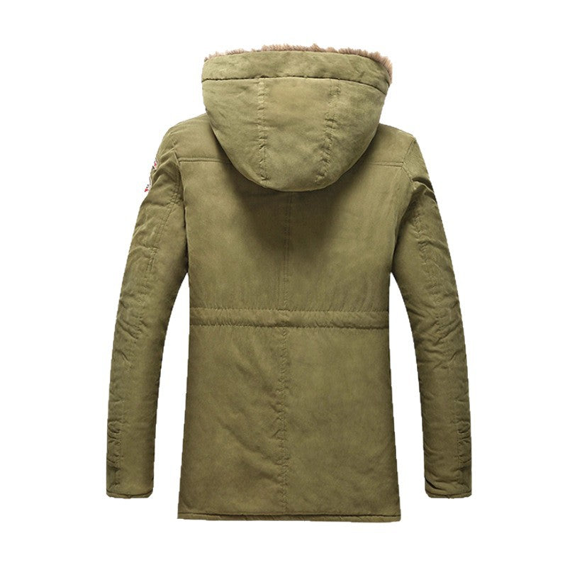 Herren Winterjacke Modisch Kunstfellkragen Taschen Berlin Style