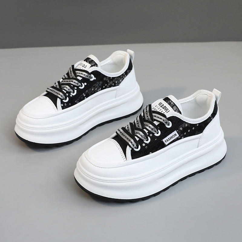 Damen Sneaker Plateau Schuhe Bequem Atmungsaktiv