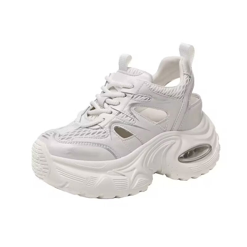 Damen Sneaker Chunky Bequem Atmungsaktiv Weiße Sneakers