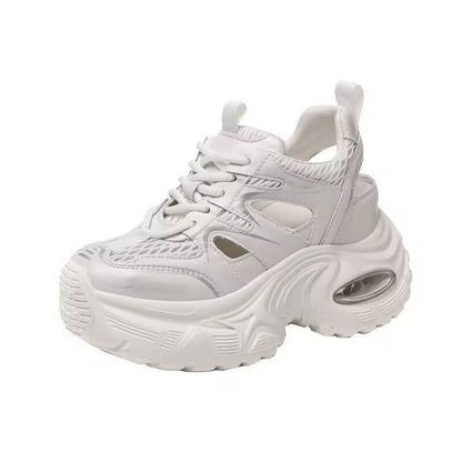 Damen Sneaker Chunky Bequem Atmungsaktiv Weiße Sneakers