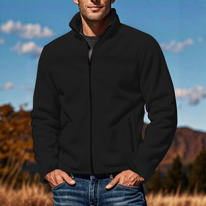 Herren Fleecejacke Warm mit Hochkragen und Taschen