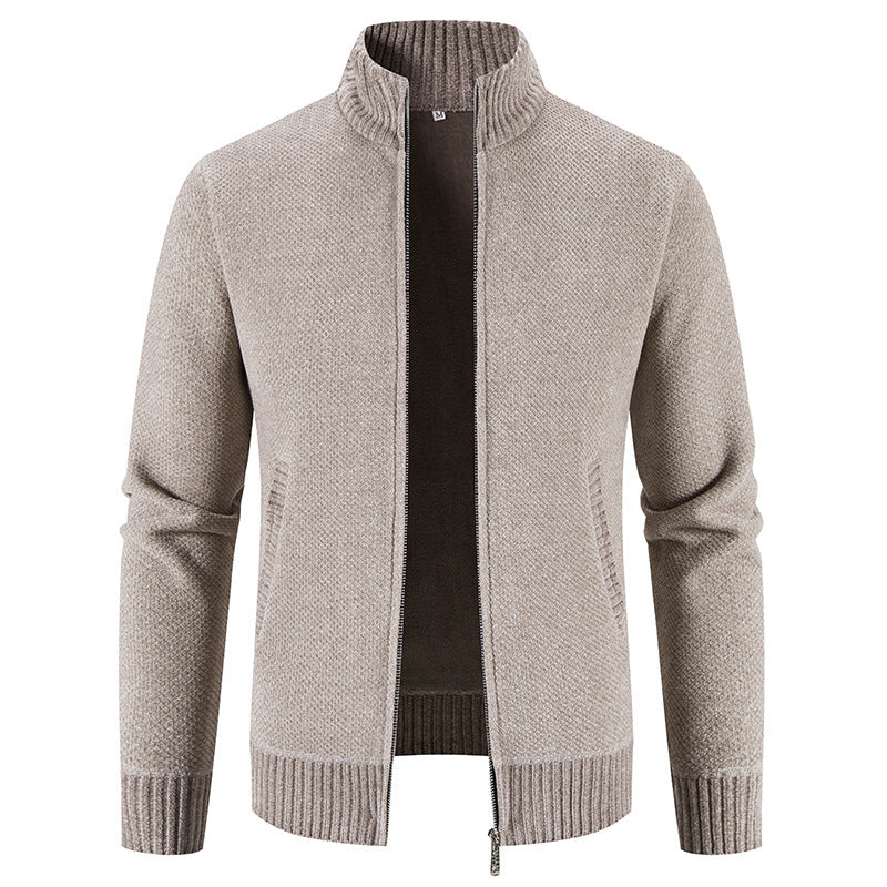 Herren Strickjacke Modisch Reißverschluss Kragen