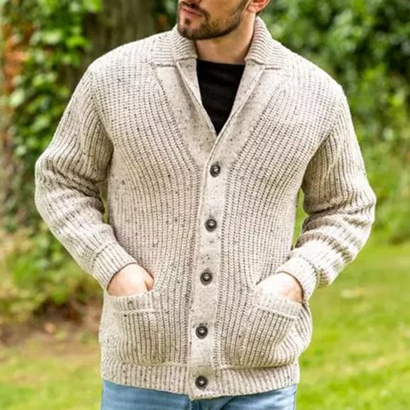Herren Strickjacke Modern Schnitt Mit Taschen - BerlinGlamour