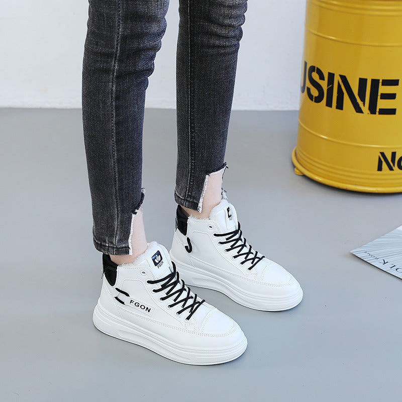 Damen Sneaker Hoch Hoher Schaft Kuschelig Sportlich