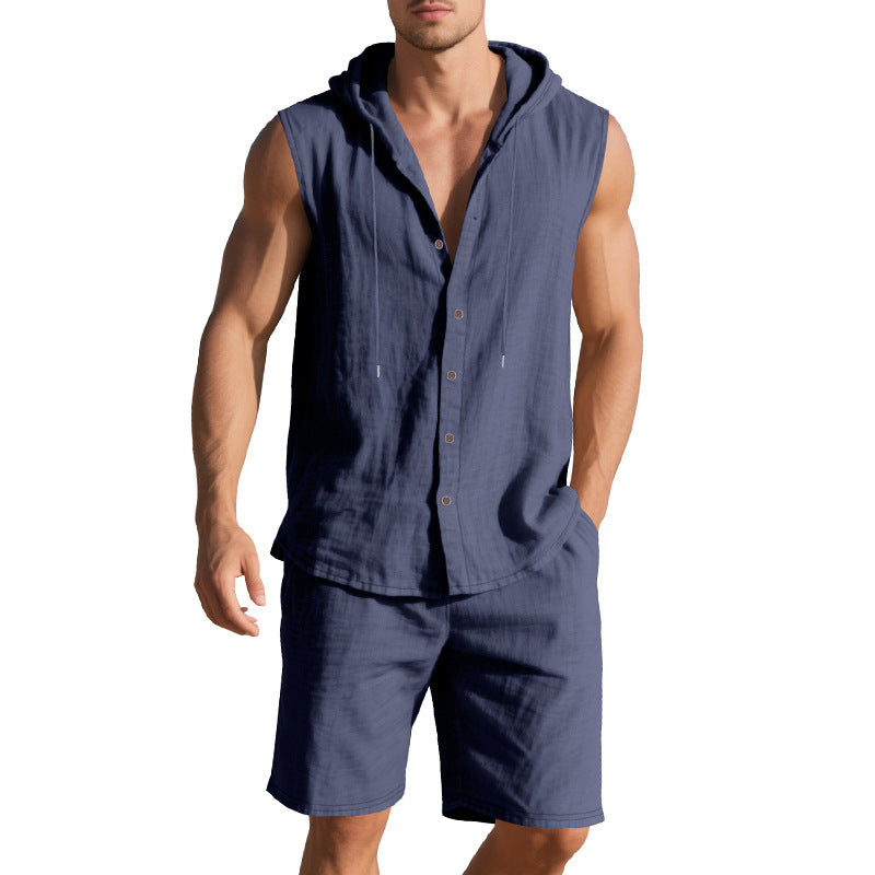 Herren Sportshirt Ärmellos mit Kurz Hose Sommer - BerlinGlamour