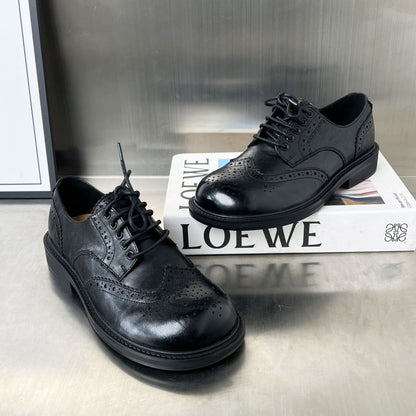 Damen Brogues Elegant Leder Lochdesign Klassisch