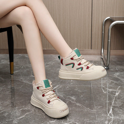 Damen Sneaker Hoch Flauschig Innenfutter Modisch