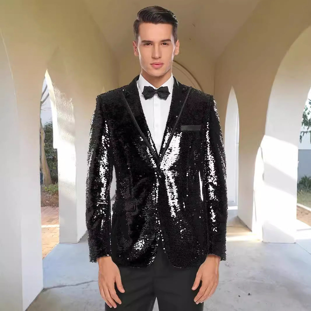 Herren Smoking Blazer Glitzernd Modern