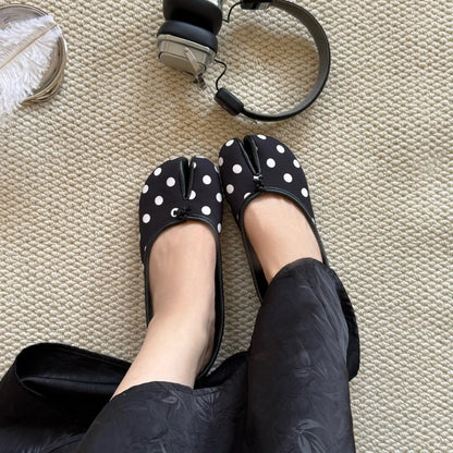 Damen Ballerinas Bequem mit Punktenmuster Schwarz