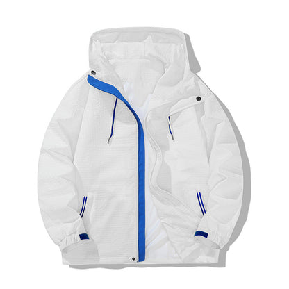 Herren Windjacke Leicht Reißverschluss Taschen Sportlich