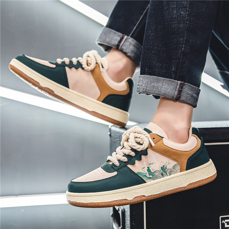Damen Sneaker Leder Trendy Sportlich