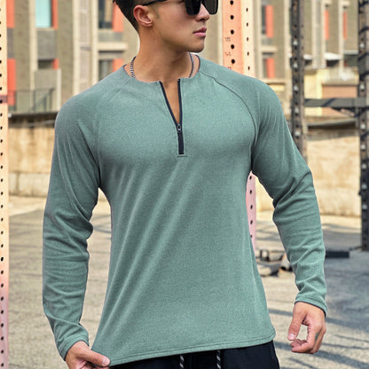 Herren Funktionsshirt Atmungsaktiv Reißverschluss Sportlich