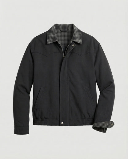 Herren Oversize Bomberjacke Wattierte Warm Schwarz Elastisch