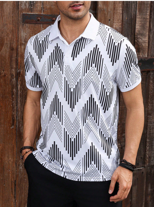 Herren Polohemd Geometrisches Design Modern Sportlich