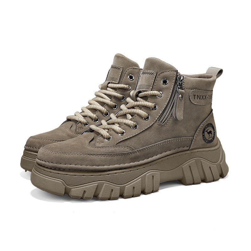Damen Stiefel High-Top Robust Schuhe Mit Schnellverschluss
