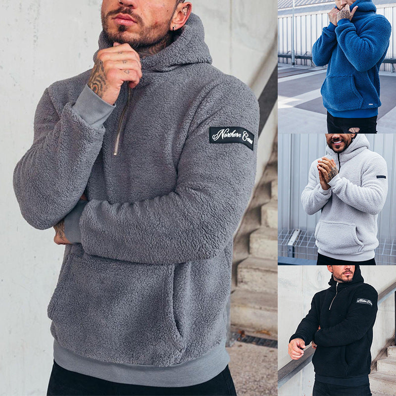 Herren Hoodie Fleece Kapuzenpullover mit Kängurutasche - BerlinGlamour