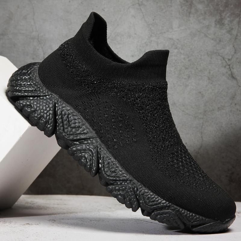 Damensneaker Strick Optik Hochkragen Rutschfest