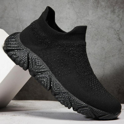 Damensneaker Strick Optik Hochkragen Rutschfest