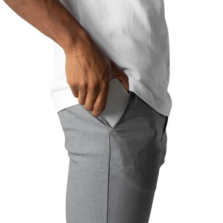 Herren Slim Fit Hose Elastisch Chinostil